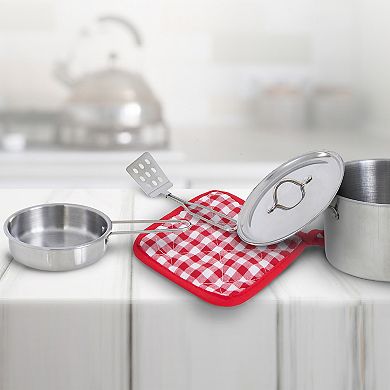 Teamson Kids Little Chef Frankfurt Stainless Steel 11-Piece Cooking Accessory Set