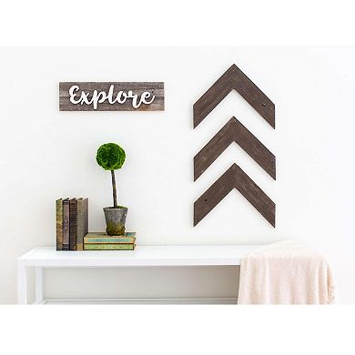 BarnwoodUSA Rustic Farmhouse 11 in. x 14 in. Reclaimed Wood Chevron Arrows (Set of 3)