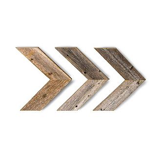 BarnwoodUSA Rustic Farmhouse 11 in x 14 in Reclaimed Wood Chevron Arrows (Set of 3)