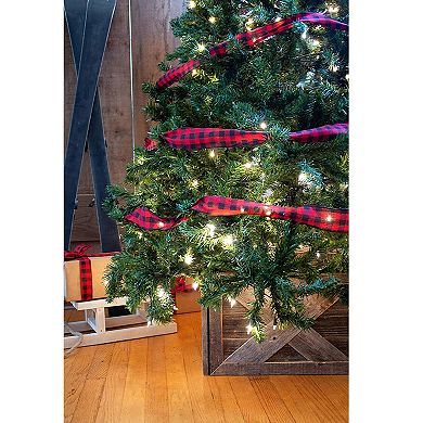 Rustic Farmhouse Deluxe 17.5" x 11.5" Reclaimed Wooden Christmas Tree Box Collar