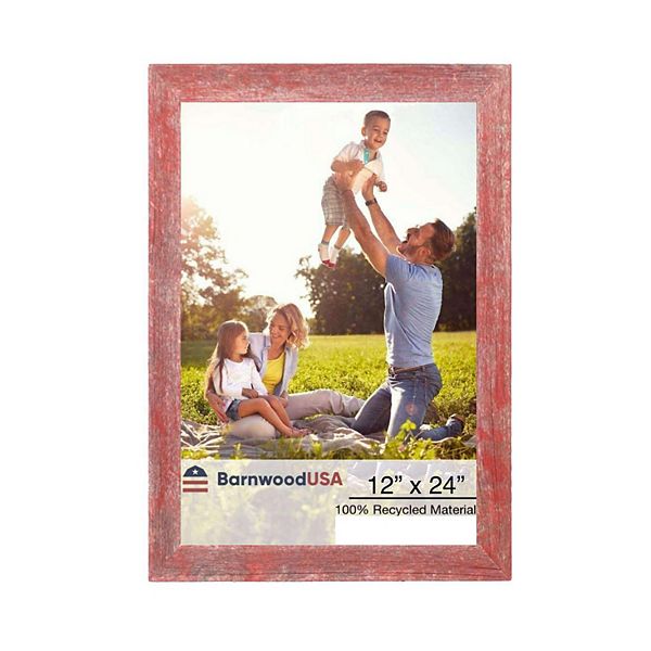 Rustic Farmhouse 12 in. x 24 in. Reclaimed Wood Picture Frame