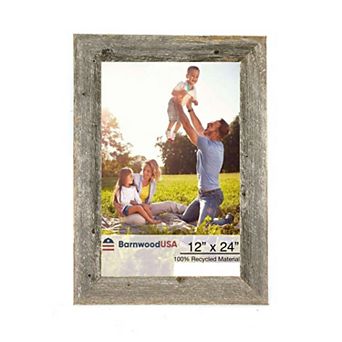 Rustic Farmhouse 12 in x 24 in Reclaimed Wood Picture Frame