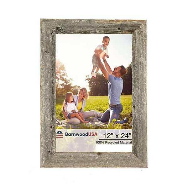 Rustic Farmhouse 12 in. x 24 in. Reclaimed Wood Picture Frame