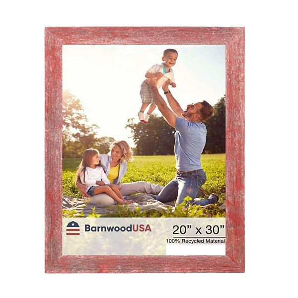 Rustic Farmhouse 20 in. x 30 in. Reclaimed Wood Picture Frame