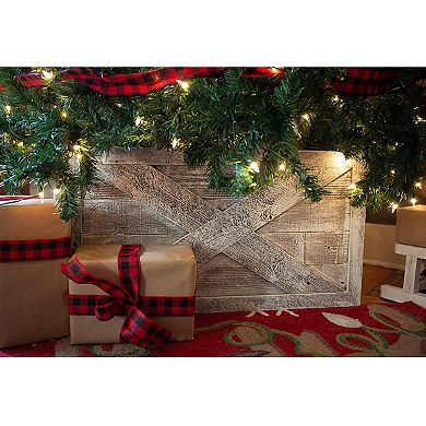 Rustic Farmhouse Deluxe 22.5" x 14.5" Reclaimed Wooden Christmas Tree Box Collar