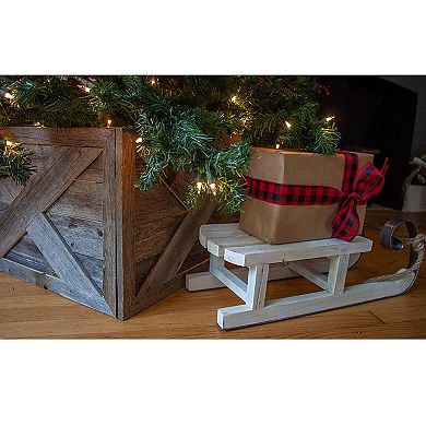 Rustic Farmhouse Deluxe 27" x 14.5" Reclaimed Wooden Christmas Tree Box Collar