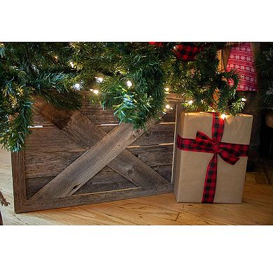 Rustic Farmhouse Deluxe 27" x 14.5" Reclaimed Wooden Christmas Tree Box Collar