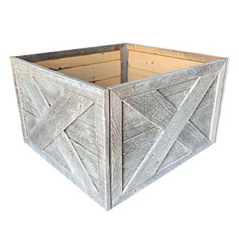 Rustic Farmhouse Deluxe 27" x 14.5" Reclaimed Wooden Christmas Tree Box Collar