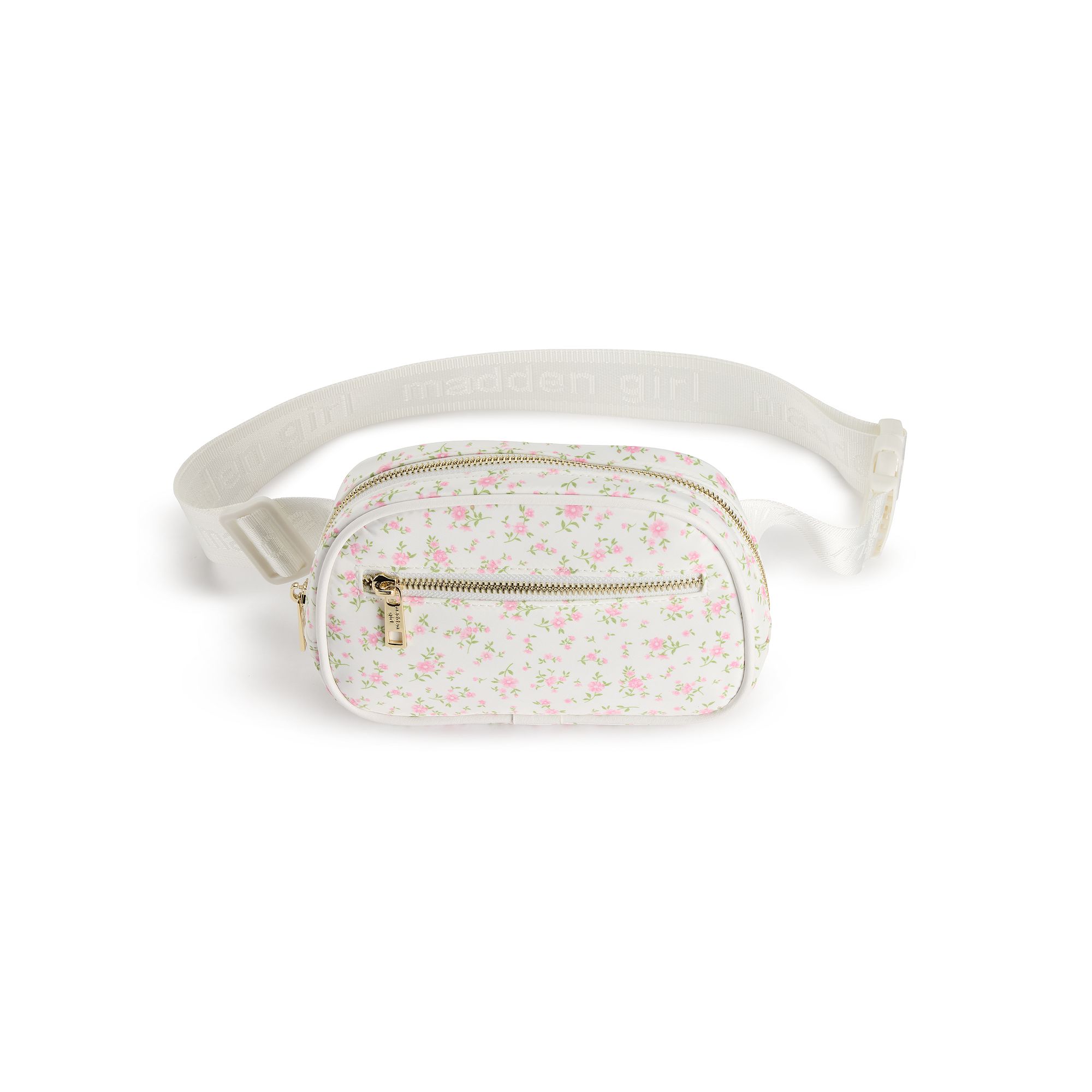 madden girl Solid Fanny Pack, White Ditsy