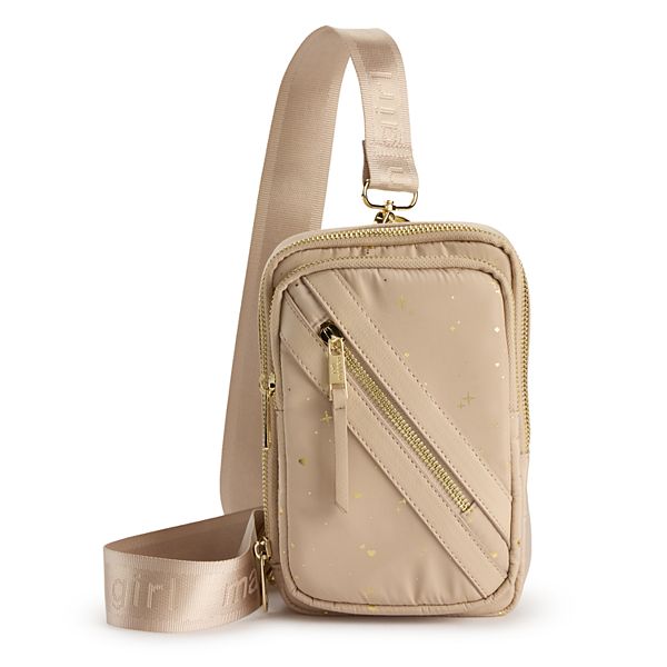 madden Girl Sling Crossbody Bag - Taupe Stars