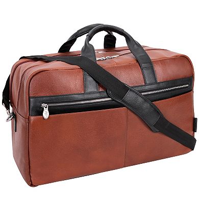 McKleinUSA Wellington Leather 21-Inch Two-tone Laptop & Tablet Carry-All Duffel Bag