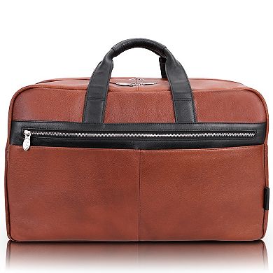 McKlein Wellington Leather 21-Inch Two-tone Laptop & Tablet Carry-All Duffel Bag