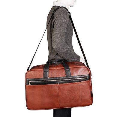 McKlein Wellington Leather 21-Inch Two-tone Laptop & Tablet Carry-All Duffel Bag