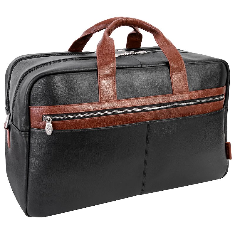 McKlein Harpswell 17 Leather Dual Compartment Laptop Briefcase Black