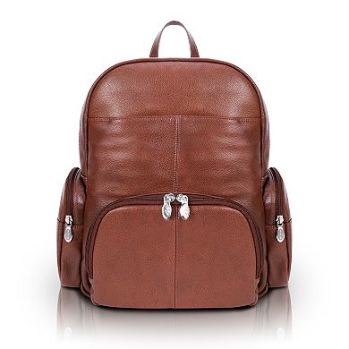 McKlein Cumberland 15-Inch Dual Compartment Leather Laptop Backpack