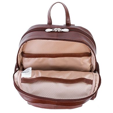 McKlein Cumberland 15-Inch Dual Compartment Leather Laptop Backpack