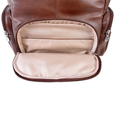 McKlein Cumberland 15-Inch Dual Compartment Leather Laptop Backpack