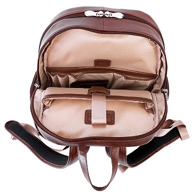 McKlein Cumberland 15-Inch Dual Compartment Leather Laptop Backpack