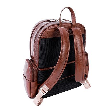 McKlein Cumberland 15-Inch Dual Compartment Leather Laptop Backpack