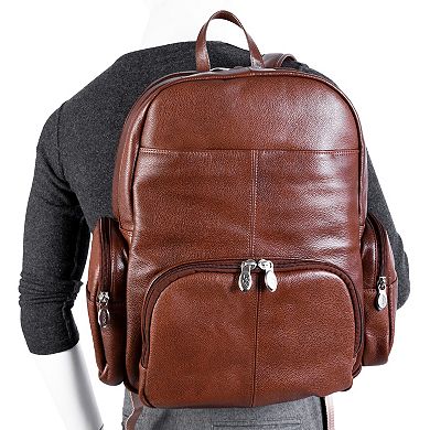 McKlein Cumberland 15-Inch Dual Compartment Leather Laptop Backpack