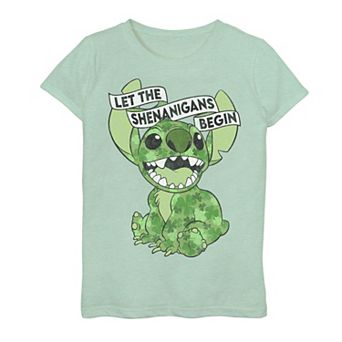 Girls 7-16 Stich Let The Shenanigans Begin Tee