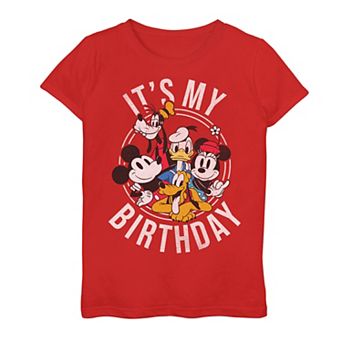 Girls 7-16 Mickey And Friends Its My Birthday Tee