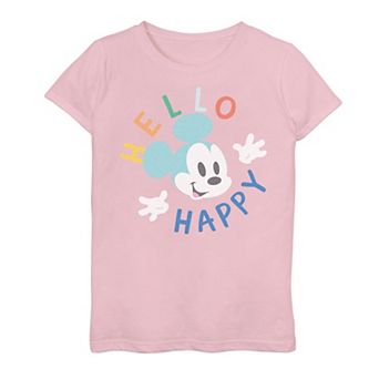 Girls 7-16 Mickey Mouse Baby Hello Happy Tee