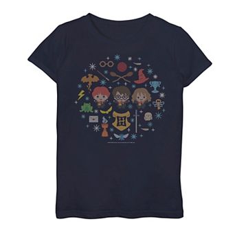 Girls 7-16 Harry Potter Chibi Needlepoint Friends Tee