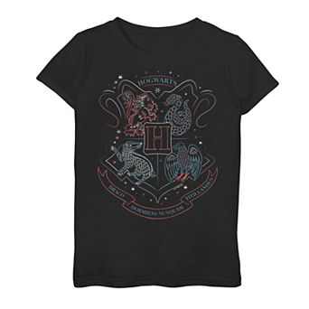 Girls 7-16 Harry Potter Hogwarts Crest Outline Tee