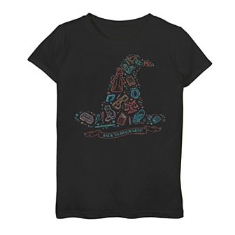 Girls 7-16 Harry Potter Back To Hogwarts Hat Figures Tee
