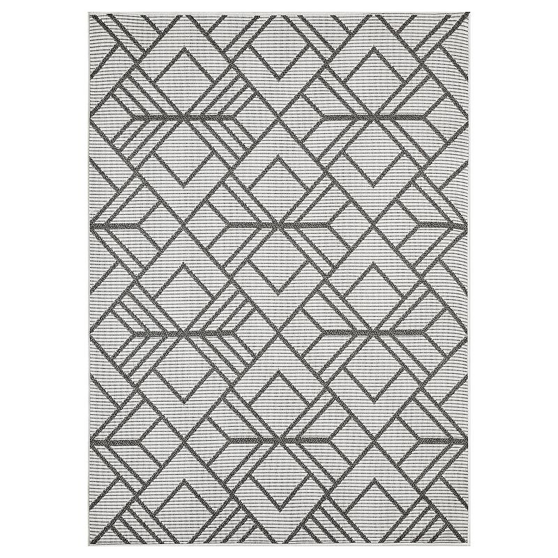 Loomaknoti Breyleigh Char Area Rug, White, 10X13 Ft