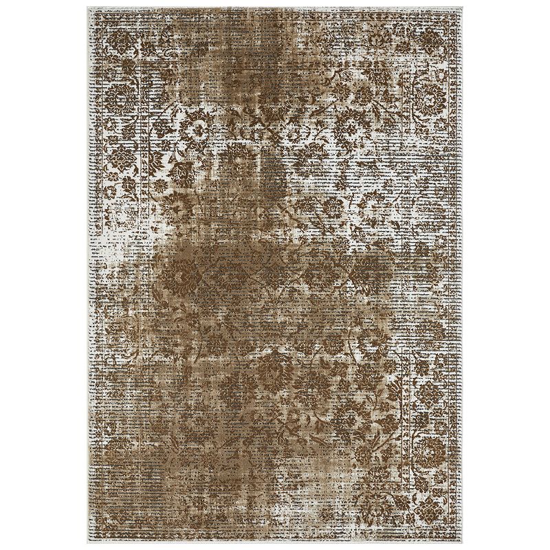 Loomaknoti Aysal Alazah Area Rug, Beig/Green, 5X7 Ft