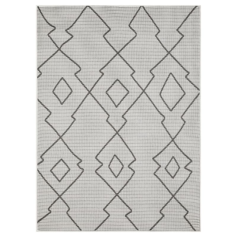 Loomaknoti Breyleigh Cut Area Rug, White, 10X13 Ft