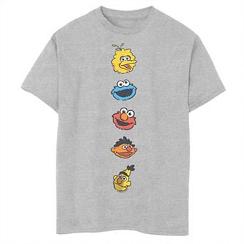 Boys 8-20 Sesame Street Represent Characters Heads Graphic Tee