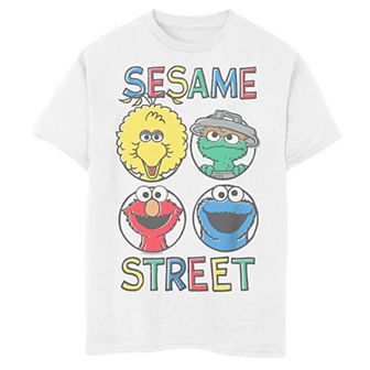 Boys 8-20 Sesame Street Cast Faces Graphic Tee