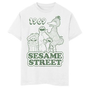 Boys 6-20 Sesame Street 1969 Group Characters Graphic Tee