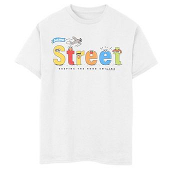 Boys 8-20 Sesame Street Characters Typography Graphic Tee