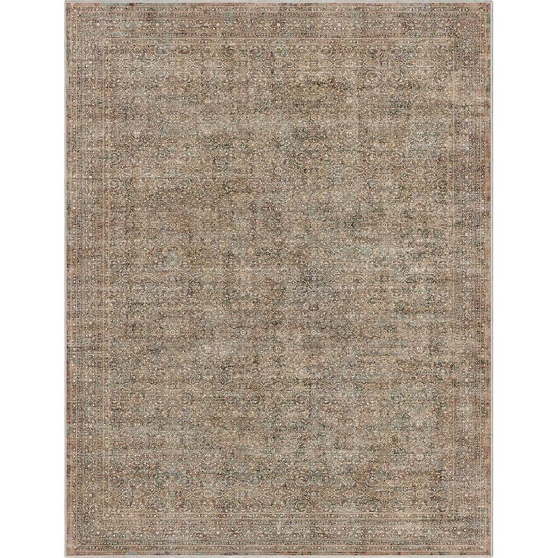 Well Woven Asha Juliette Machine Washable Are Rug, Beig/Green, 10X13 Ft