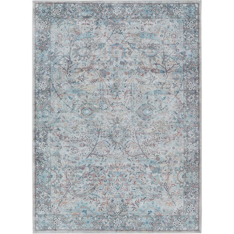 Well Woven Asha Emilia Machine Washable Are Rug, Blue, 6X9 Ft