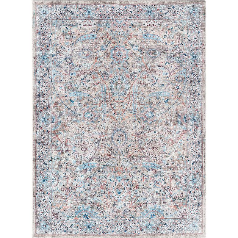 Well Woven Asha Emilia Machine Washable Are Rug, White, 10X13 Ft