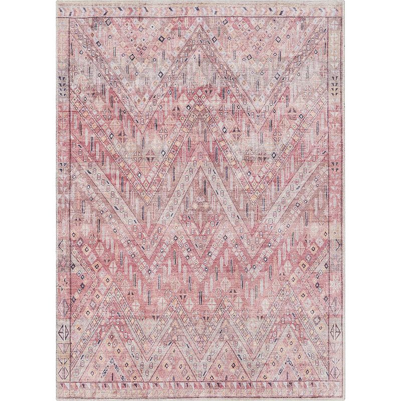 Well Woven Asha Anya Machine Washable Are Rug, Red, 10X13 Ft