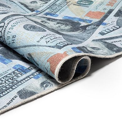 Well Woven Money Dollar Front Bill Machine Washable Are Rug