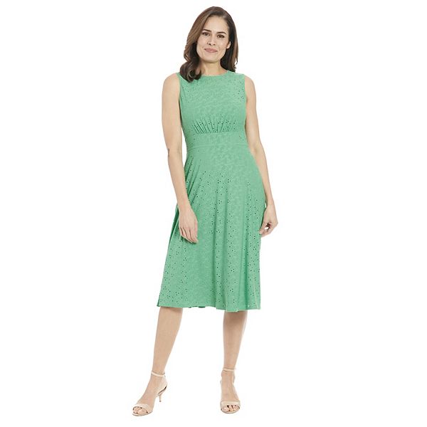 Women's London Times Eyelet Inset Midi Dress - Green (8)