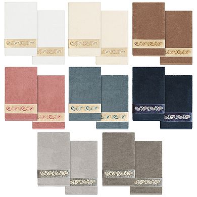 Linum Home Textiles Turkish Cotton Mackenzie 2-piece Embellished Bath Towel Set
