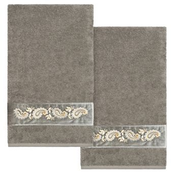 Linum Home Textiles Turkish Cotton Mackenzie 2 pc Embellished Bath Towel Set
