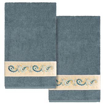 Linum Home Textiles Turkish Cotton Mackenzie 2 pc Embellished Bath Towel Set