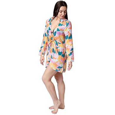 Women's Aqua Del Mar Tie-Front Coverup Swim Top