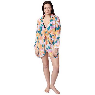 Women's Aqua Del Mar Tie-Front Coverup Swim Top