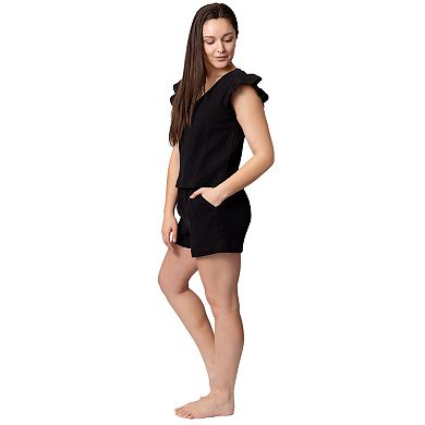 Women's Aqua Del Mar Ruffled Coverup Top & Coverup Bottoms Set