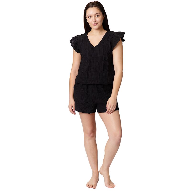 Womens Aqua Del Mar Ruffled Coverup Top & Coverup Bottoms Set, Size: Small